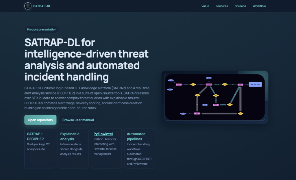 SATRAP-DL website screenshot